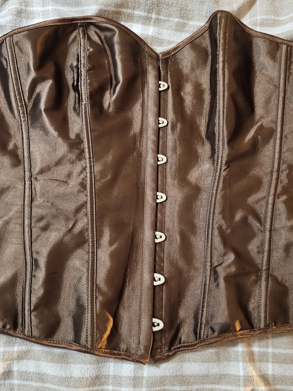 Brown Satin Corset Bustier